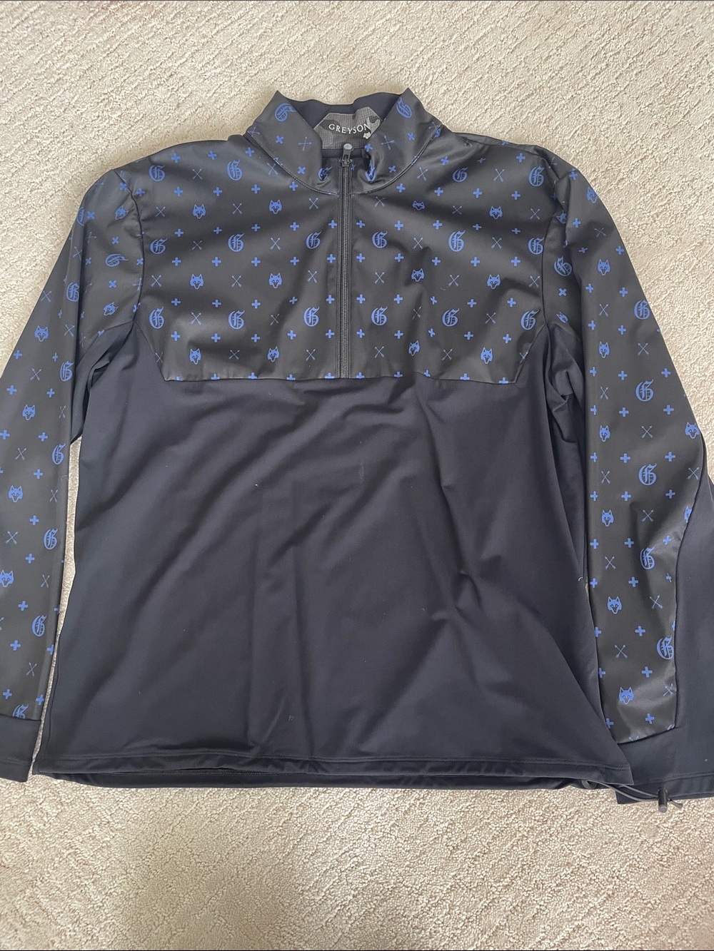 Greyson Men’s Black & Blue Performance Quarter-Zip Pullover